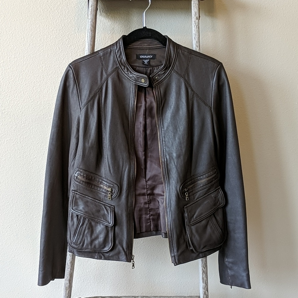 Ideology Brown Leather Jacket